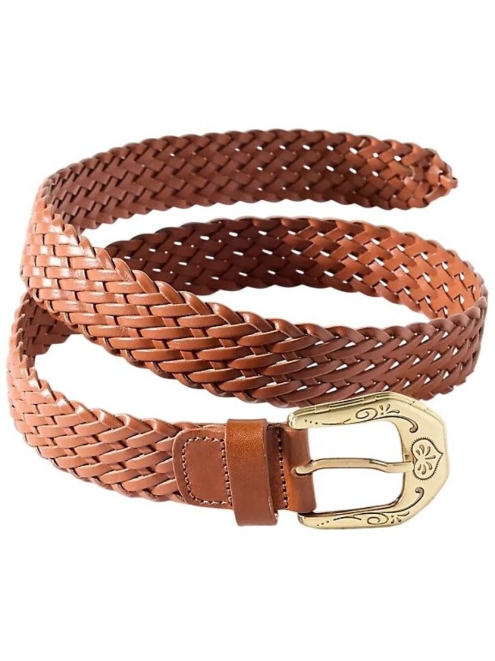 Anthropologie Western Buckle Woven Tan Belt Size Extra Small New
